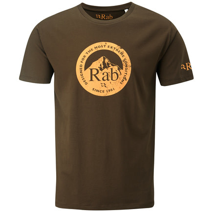 Rab Graphic T Peak Badge - Mens-Chocolate-Large