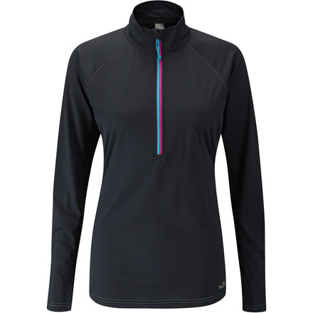 Rab Interval Long Sleeve Zip Tee - Women's-Ebony-12
