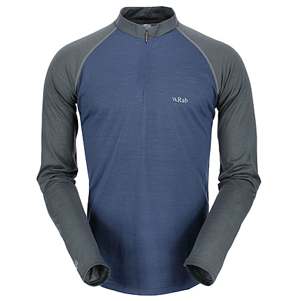 Rab MeCo 140 Long Sleeve Zip Tee - Mens-Pluto/Smoke-Large