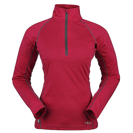 Rab Meco 165 Long Sleeve Zip Tee - Women's-Rose-Medium