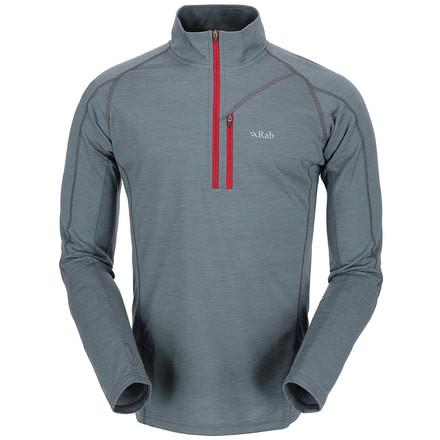 Rab MeCo 190 Long Sleeve Zip Tee - Mens-Smoke-Large