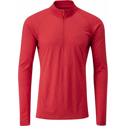 Rab Merino+ 120 Long Sleeve Zip Tee - Men's -Cayenne-Large