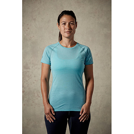 Rab Merino+ 120 Short Sleeve Crew - Womens, Cool Grey, 12, QBU-16-CG-12