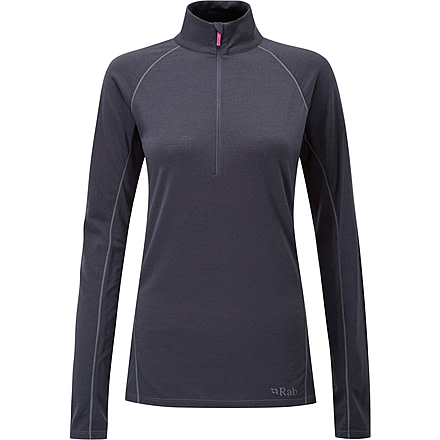 Rab Merino+ 160 Long Sleeve Zip Tee - Women's-Ebony-Small