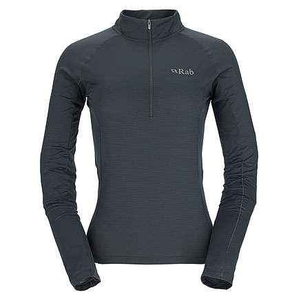 Rab Sonic Long Sleeve Zip - Womens, Beluga, 10, QBL-04-BEL-10