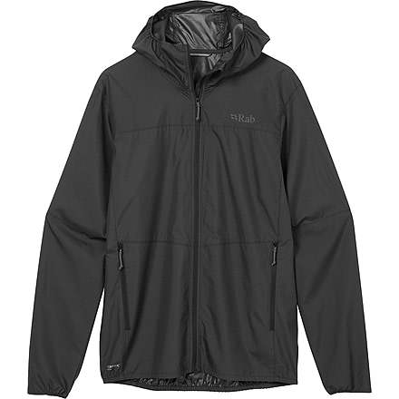 Rab Windgather Hooded Jacket - Mens, Black, Large, QWS-84-BLK-LRG