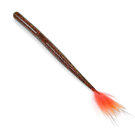 Rabid Baits Shaker Worm Straight Tail Worm, 6in, Green Pumpkin Orange, SW6-010