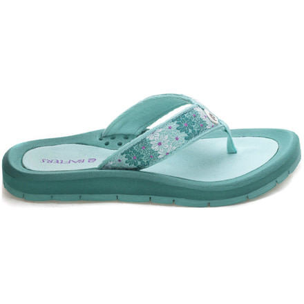 Pacific Flip Flowers Sandal - Kids-Aqua Multi-1 Youth