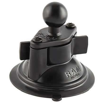 Ram Mounts 3.3 in Diameter Suction Cup Base w/ B Size 1 in Ball, Black RAM-B-224-1U