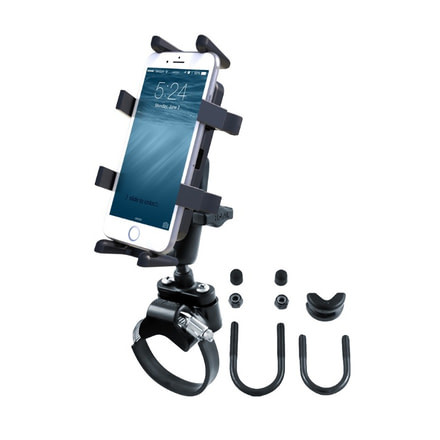 Ram Mounts Combination Strap Roll Bar Mount w/ Universal Finger-Grip Cradle, Black, RAM-B-149Z-2-UN4