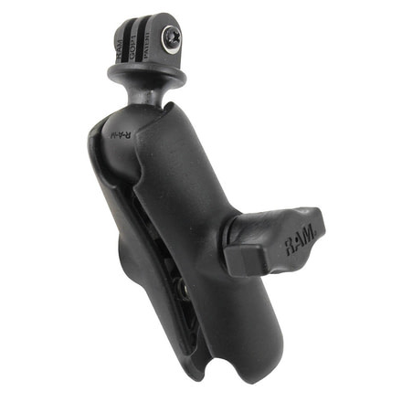 RAM Mounts GoPro Mounting Base with Double-Socket Arm, Black, 84134.01.100