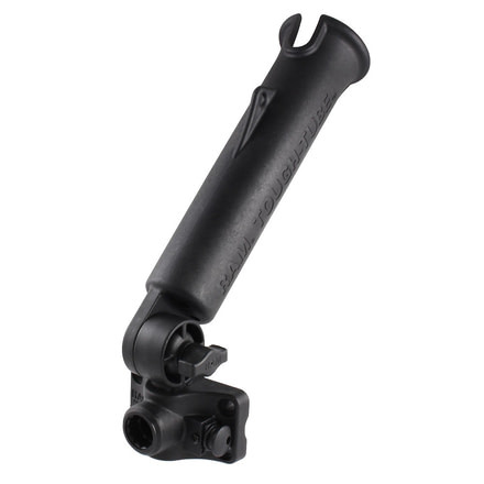 Ram Mounts RAM Tough-Tube Fishing Rod Holder with Combination Bulkhead/Flat Surface Base &amp; Plunger, Black 84121.01.100