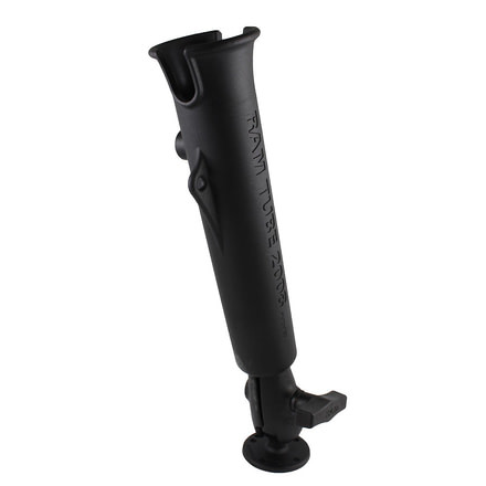 Ram Mounts RAM-TUBE 2008 Fishing Rod Holder with Round Flat Surface Base, Black 84116.01.100