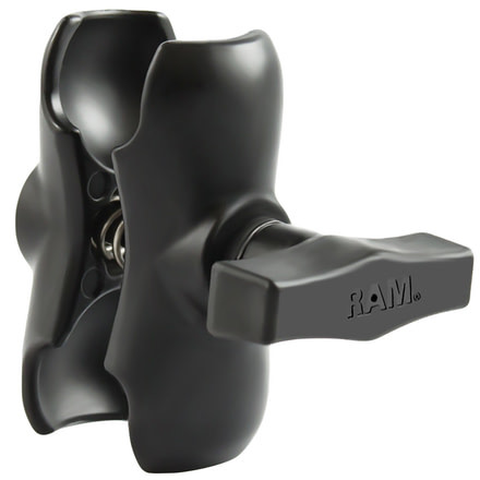 Ram Mounts Short Double Socket Arm for C Size 1.5 in Balls, Black RAM-201U-B