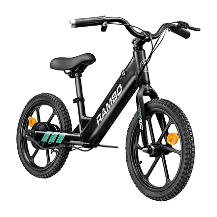 Rambo Bikes LIL WHIP 250W Kids Electric Bike, Matte Black, 16 in, R250L-B