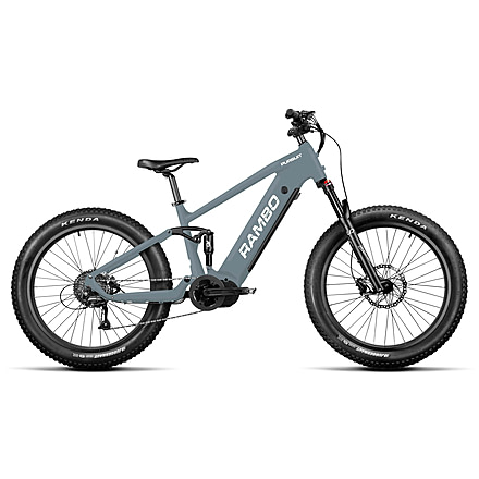 Rambo Bikes PURSUIT 2.0 750W Full Suspension Electric Bike, Grey, 19 in, R750P-FS-GY