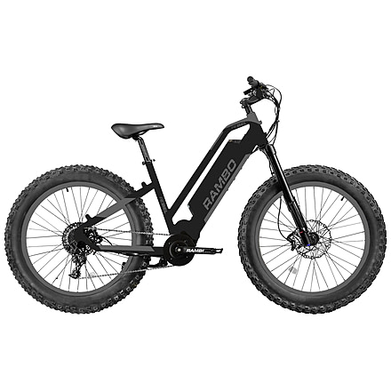 Rambo Bikes REBEL 1000W Step-Thru Electric Bike, Matte Black/Grey, 19 in, 1000 XPST-BGY