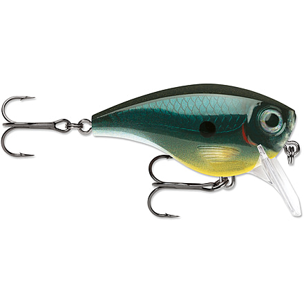 Rapala BX Big Brat Crankbait, Hard Flash, Square Bill 2.75in, 3/4 oz, 6ft, 3 Hooks, Carbon, BXBB06CBN