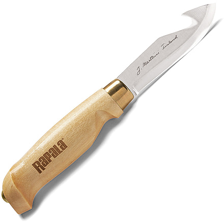 Rapala Fixed Blade Birch Fixed Blade Knife, 3.5in, German Steel, Standard Edge, Satin, Rapala Birch Wood Handle NK26296