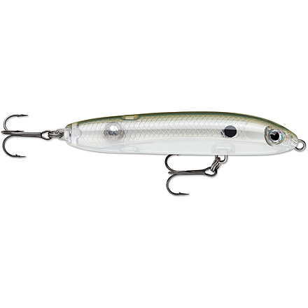 Rapala Skitter V 10, 4" 1/2 oz, Topwater, VMC #4 Treble Hooks, Inshore/Freshwater, Clear Pale Olive, SKV10CPO