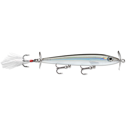Rapala X-Rap Prop Topwater Lure, 4 3/8in, 3/8 oz, Floating, Pearl Grey Shiner, XRPR11PGS