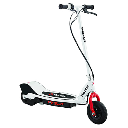 Razor E200 Electric Scooter, White/Red, 13112485
