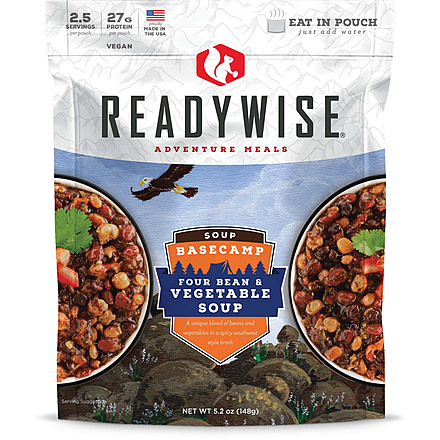 ReadyWise Basecamp Four Bean &amp; Vegetable Soup, Single Pouch, RW03-917