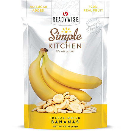 ReadyWise Freeze-Dried Bananas, Single Pouch, RWSK02-007