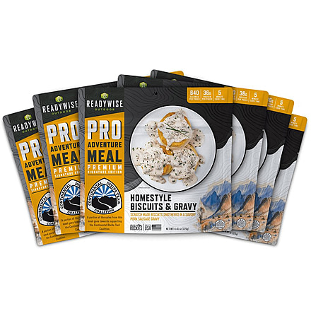 ReadyWise Signature Edition Pro Adventure Meal w/ Continental Divide Trail Coalition Homestyle Biscuits &amp; Gravy, 6 Count Case Pack, RW05-190