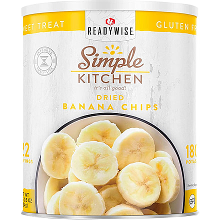 ReadyWise Simple Kitchen Banana Chips - 3 CT Case, 22 Serving Cans, RWSKCN06-002