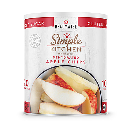 ReadyWise Simple Kitchen Dried Apple Chips 3 CT Case, 20 Serving Cans, RWSKCN06-005