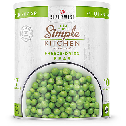 ReadyWise Simple Kitchen Freeze-Dried Peas - 17 Serving Can, White, RWSKCN03-006