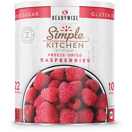 ReadyWise Simple Kitchen Freeze-Dried Raspberries - 22 Serving Can, White, RWSKCN03-003
