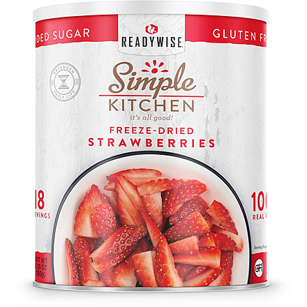ReadyWise Simple Kitchen Freeze-Dried Sliced Strawberries - 18 Serving Can, White, RWSKCN03-001