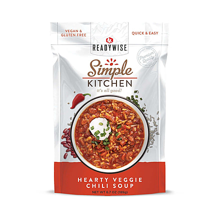 ReadyWise Simple Kitchen Hearty Veggie Chili Soup, Single Pouch, RWSK02-027