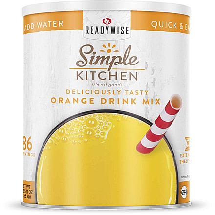 ReadyWise Simple Kitchen Orange Drink Mix- 86 Serving Can, White, RWSKCN03-015