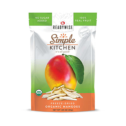 ReadyWise Simple Kitchen Organic Freeze-Dried Mangoes, Single Pouch, RWSK02-015