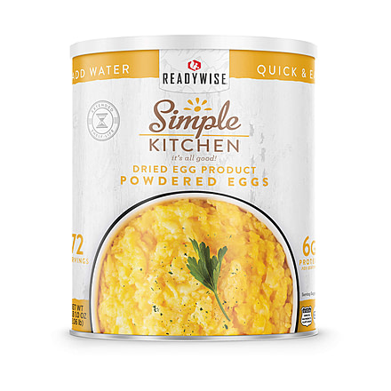 ReadyWise Simple Kitchen Powdered Eggs - 3 CT Case, 72 Serving Cans, RWSKCN06-016
