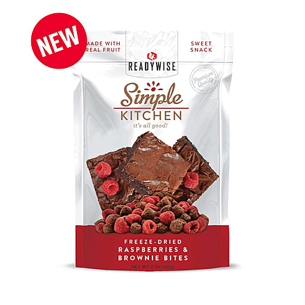 ReadyWise Simple Kitchen Raspberries &amp; Brownie Bites, Single Pouch, RWSK02-023
