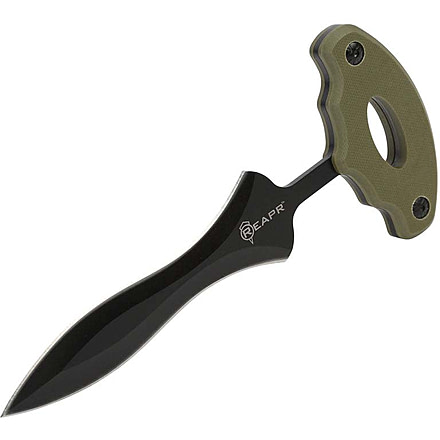 Reapr Push Dagger, 4in, 420 Stainless Steel, Spear Point Blade, Black / OD Green, 11042