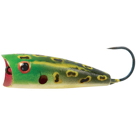 Rebel Lures Rebel Micro Pop-R Topwater Bait, 1 1/4in, 1/16 oz, Bullfrog, P40513