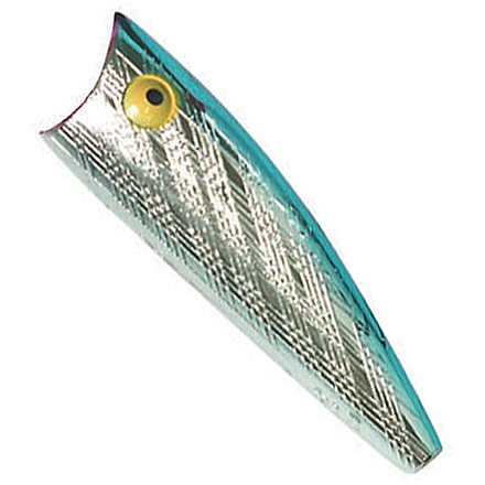 Rebel Lures Rebel P60G1 Pop-R Topwater Bait, 2 1/2in, 1/4 oz, Floating, Silver/Blue, P6003