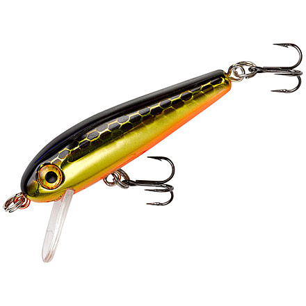 Rebel Lures Rebel Tracdown Minnow 49, Slick Gold Minnow, 1-5/8in 3/32 oz, TD49495