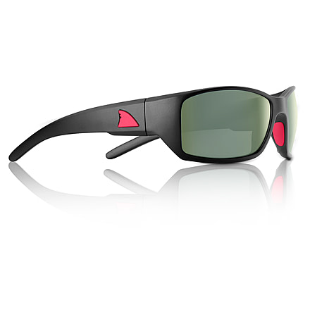 Redfin Polarized Wassaw Sunglasses, MBlack Frame, Shallow Mirror Polarized Lens, One Size, 1303