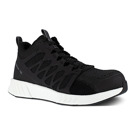 Reebok Fusion Flexweave Athletic Mid-Cut Work Shoe - Mens, Wide, Black/White, 11, 690774501577
