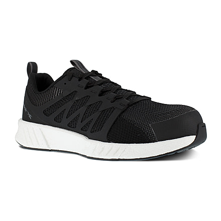 Reebok Fusion Flexweave Athletic Work Shoe - Womens, Medium, Black/White, 10.5, 690774501720