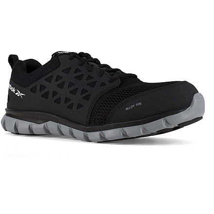 Reebok Mens Sublite Cushion Work Athletic Oxford Shoes, Black, 10.5, RB4041-BLACK-10.5-MENS-M