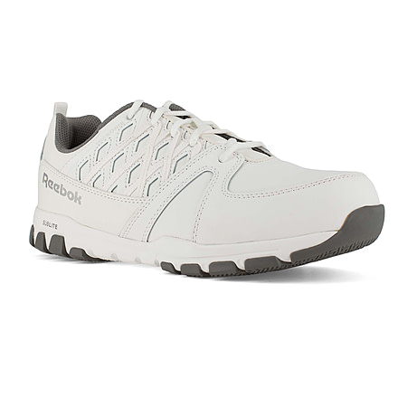 Reebok Sublite Work Athletic Shoes - Mens, Wide, Steel Toe, White, 5, 690774392212
