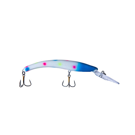 Reef Runner Deep Diver 800 Rattling Minnow, 28ft Diving Depth 6 3/16in, 5/8oz, Floating, Glow Blue Wonderbread, 800152