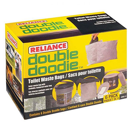 Reliance Double Doodie Toilet Waste Bags W/o Bio Ge, 6 Pk, 2683-13